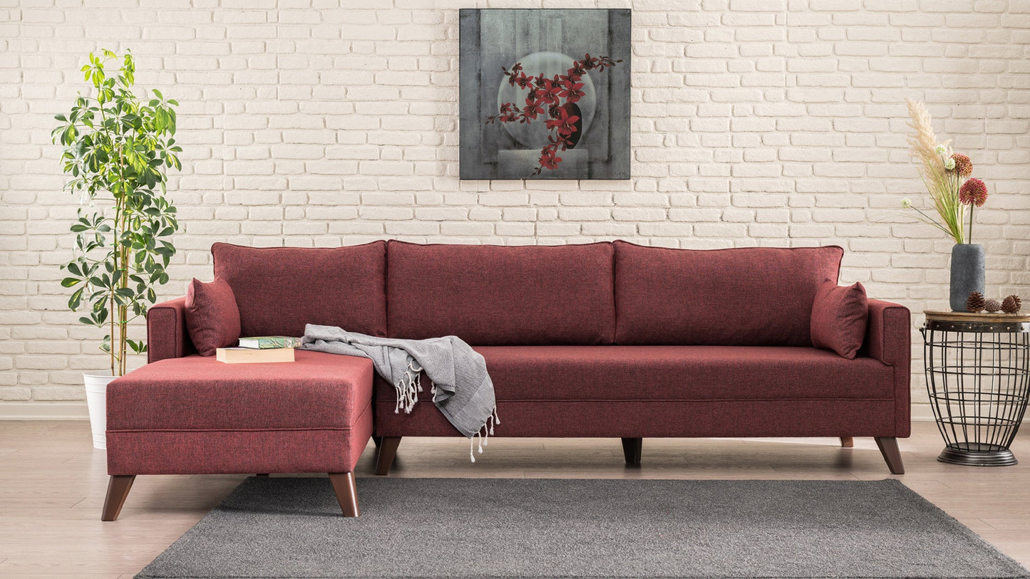 TAKK Bella HjÞrnesofa - Venstre - 275x85x165 - RÞd - NordlyHome.dk