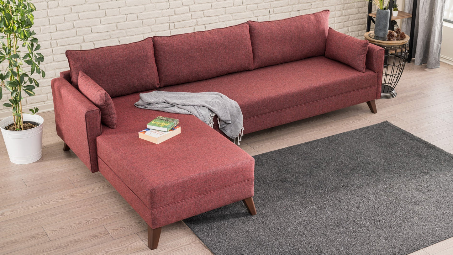 TAKK Bella HjÞrnesofa - Venstre - 275x85x165 - RÞd - NordlyHome.dk