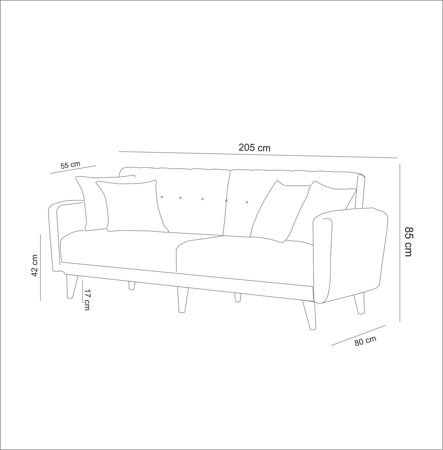 TAKK Aria Sovesofa - MÃžrkeblÃ¥ - NordlyHome.dk