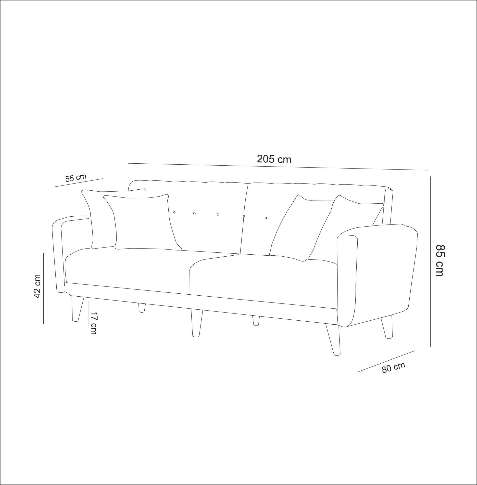 TAKK Aria Sovesofa - MÃžrkeblÃ¥ - NordlyHome.dk