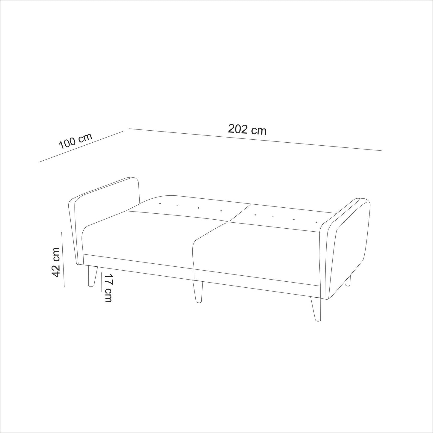 TAKK Aria Sovesofa - MÃžrkeblÃ¥ - NordlyHome.dk